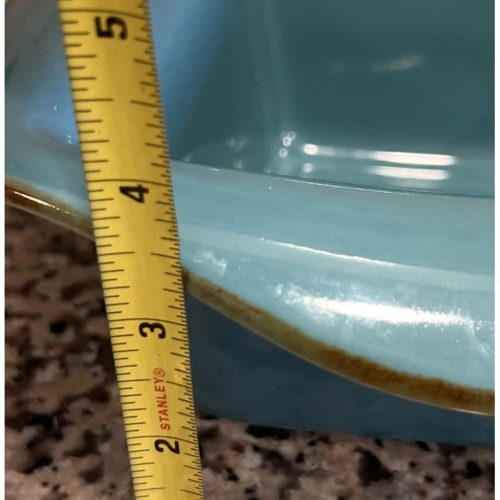 Southern Living at Home Tuscan Everyday Baker Teal/Brown Stoneware Brazil